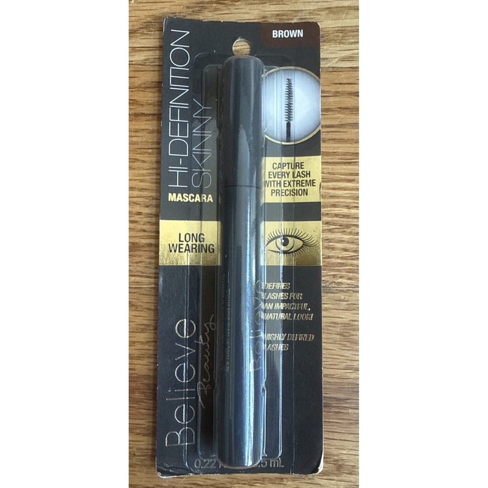 Believe Beauty Hi Definition Skinny Brown Mascara New Sealed